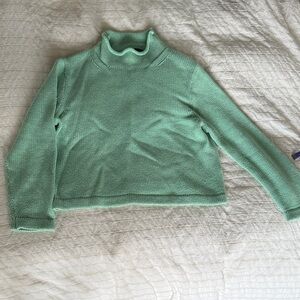 J Crew large cropped roll neck cotton sweater